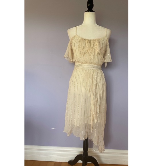 Free People *Rare* chiffon metallic dress - Picture 3 of 6